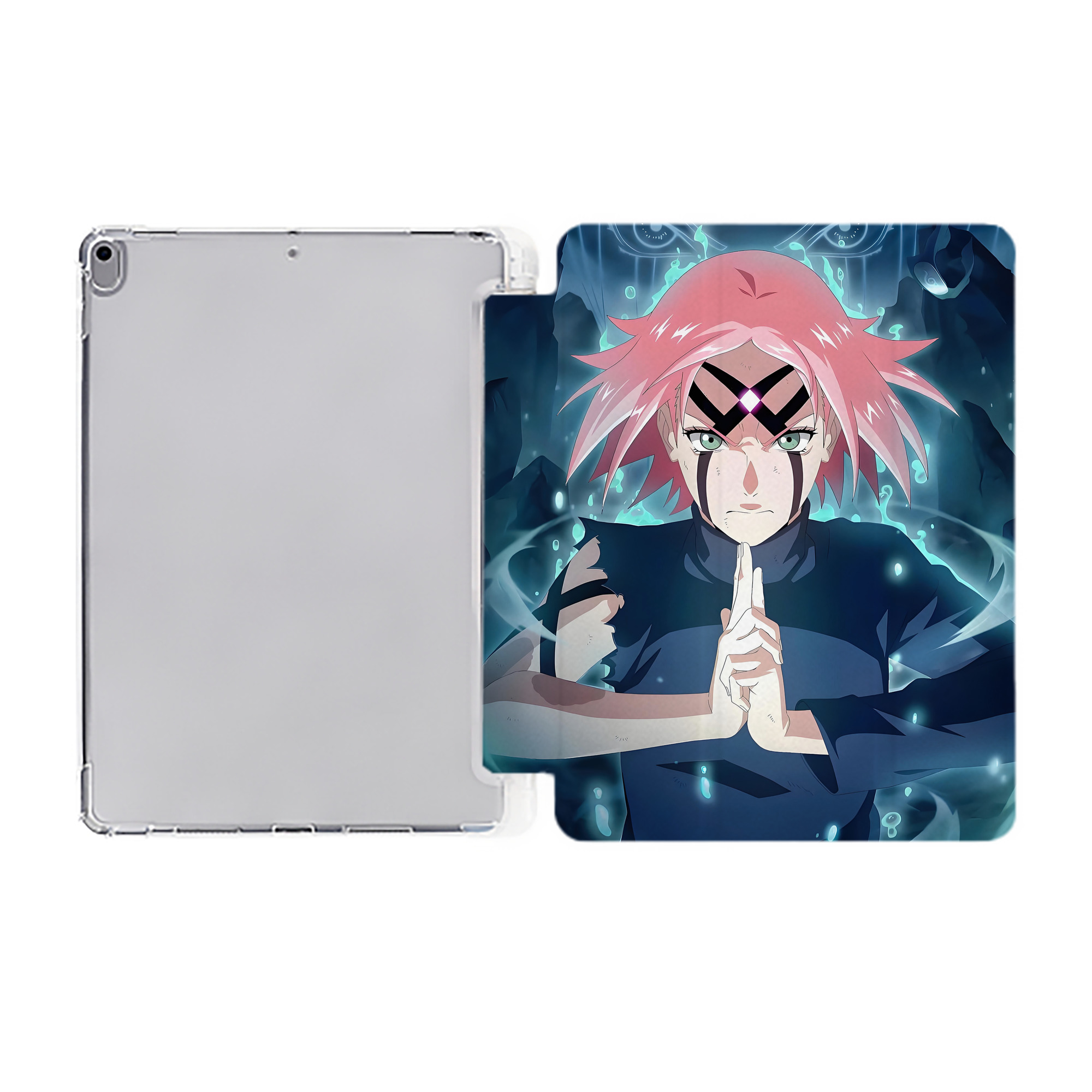 （画像用） NARUTO -ナルト- NARUTO -ナルト- 疾風伝 IPad ケース ペン収納付き 三つ折りスタンド PUレザー×シリコン 対応機種9.5/10.5/10.9インチ